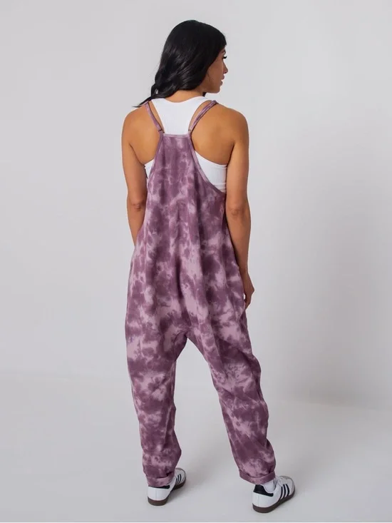 Rags Purple Tie Dye Women's Tank Romper Size Large - Picture 2 of 13